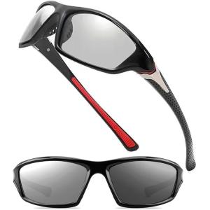 偏光 調光 変色 スポーツサングラス 昼夜兼用 UV400 メンズ レディース 釣り ゴルフ ドライブ ランニング 軽量 (マルチカラー)