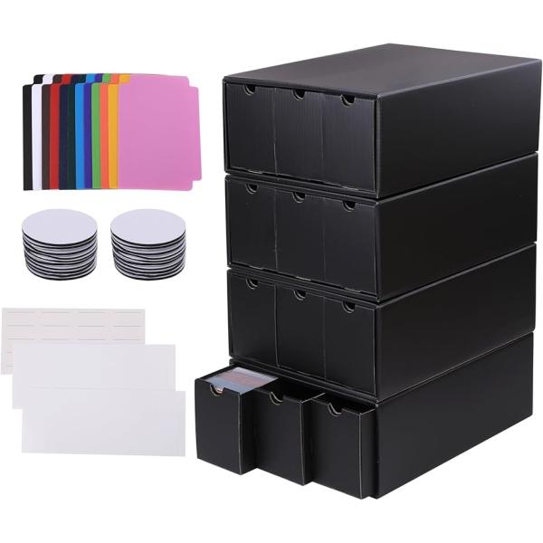 ３列ディスプレイ ストレージボックス トレーディングカードケース 2570枚以上収納可能 セパレータ...