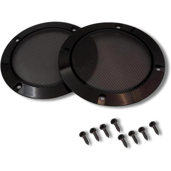スピーカーグリル 車用 66/95/124/153/184/ 225/274mm 2個セット(ブラッ...