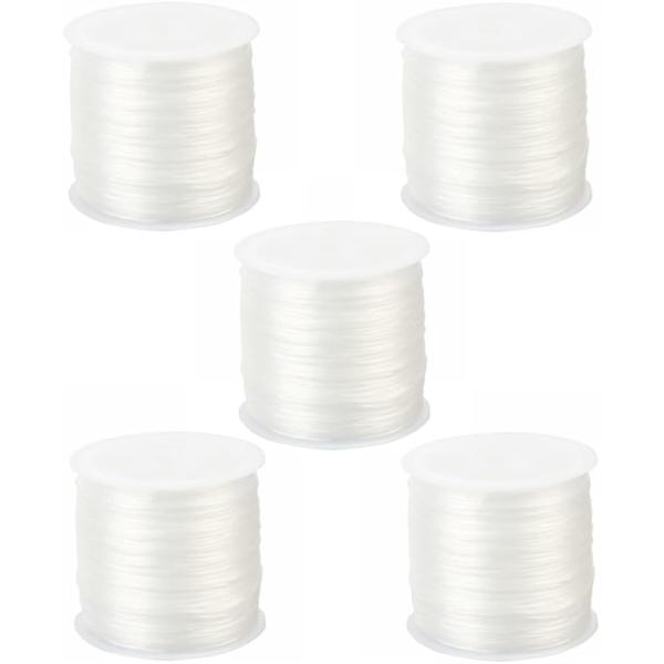 ブレスレット用 オペロンゴム 5個セット 0.8mm 60m 天然石 パワーストーン (ホワイト5個...