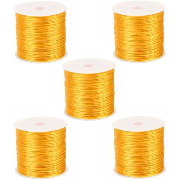 ブレスレット用 オペロンゴム 5個セット 0.8mm 60m 天然石 パワーストーン (ゴールド5個...