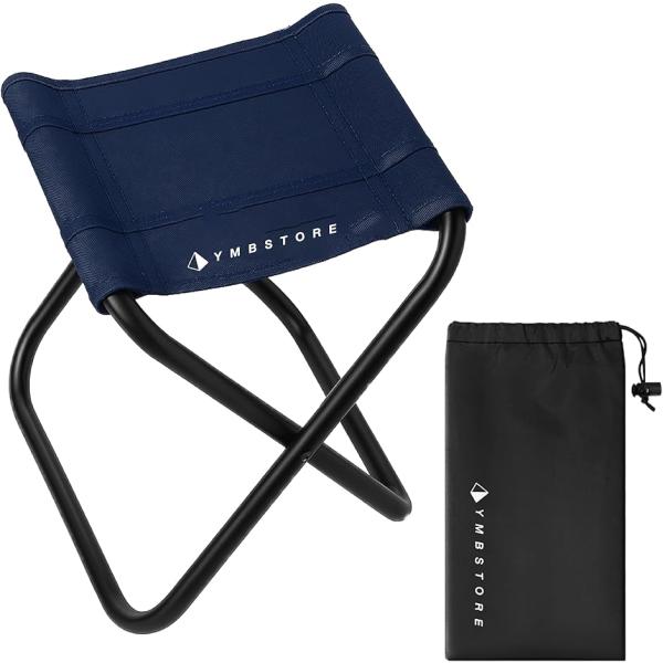 折りたたみ椅子 アウトドアチェア コンパクト 超軽量 ミニ キャンプ 釣り (ネイビー)