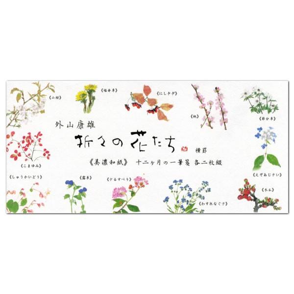 一筆箋 折々の花たち（横罫） 23-240 外山康雄 美濃和紙 表現社
