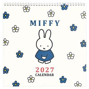 2027年 カレンダー 壁掛け ミッフィー アイボリー 27BCA-1 スクエア Dick Bruna ディック・ブルーナ 日曜始まり 2026年9月から使えます