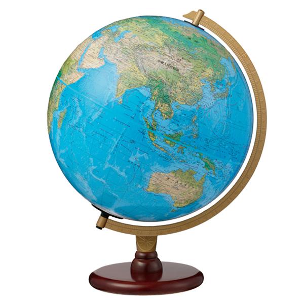 リプルーグル地球儀 カーライル型 英語版ブルーオーシャン地図 86500 球径30cm 地勢・行政型...