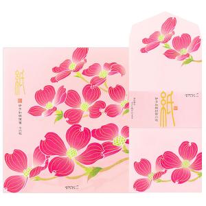 レターセット 春柄 シルク 花水木柄 2柄 87097/87098  便箋16枚 封筒6枚 ミドリ はなみずき シリーズ 伊予和紙