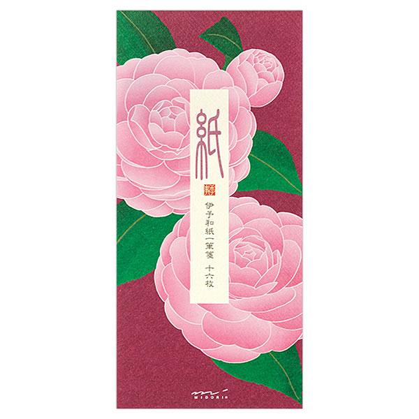 一筆箋 冬柄 箔 乙女椿柄 89596 （14） 一筆箋16枚（1柄） ミドリ 箔押し加工 「紙」シ...