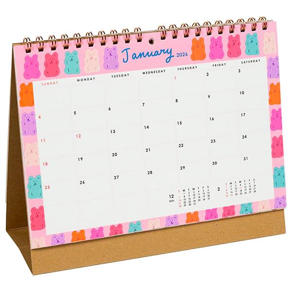 2026 カレンダー 卓上 GL シック C-1679-MM 蛍光印刷 日曜始まり 森林認証紙使用 ...