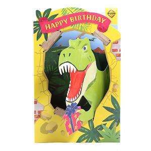 バースデーカード メロディカード ボックス恐竜 EAO-829-810 ホールマーク 立体カード オルゴール Birthday Card グリーティングカード お誕生お祝