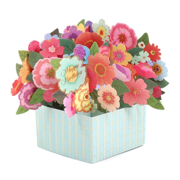 バースデーカード 立体カード WMボックスブルーフラワー EAR-811-914 ホールマーク レー...