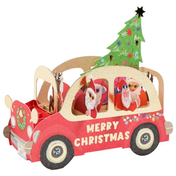 クリスマスカード 洋風 パーティーカーカード サンタ EC-36 立体カード グリーティングライフ ...