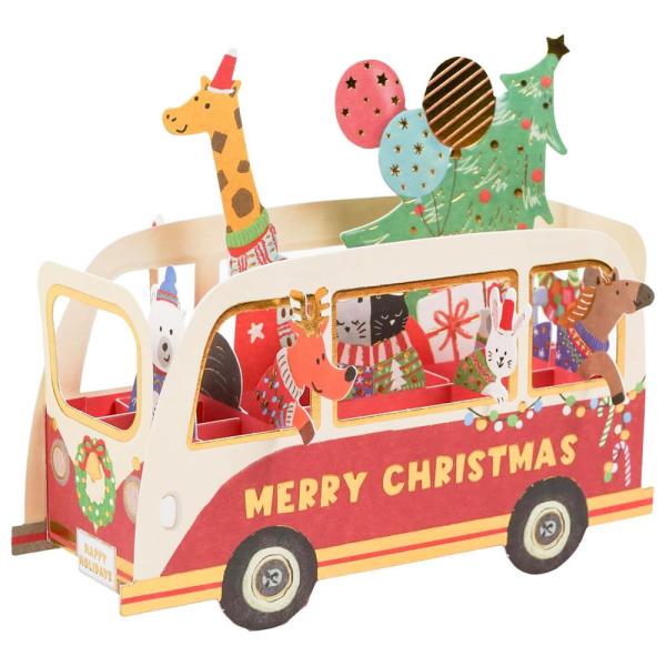 クリスマスカード 洋風 パーティーカーカード アニマル EC-36 立体カード グリーティングライフ...