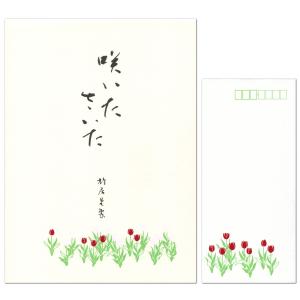 鳩居堂 シルク刷りレターセット 咲いたさいた（チューリップ） 便箋12枚（1柄）と封筒5枚セット