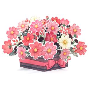 サンリオ 秋カード 立体 木箱にコスモス P4703 グリーティングカード 多目的 多用途 秋桜 こすもす sanrio