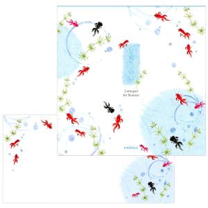 レターセット 夏柄 きんぎょ水景 PD-584/EV-584  便箋2柄18枚 封筒6枚 金魚 フロンティア FRONTIA