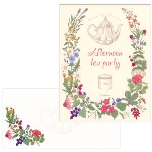 レターセット ティーパーティー PD-614/EV-614  便箋2柄18枚 封筒6枚 オールシーズン柄 フロンティア FRONTIA