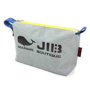 JIB ポーチ PO ネイビー×ライムグリーン 持ち手付 ファスナー色は指定