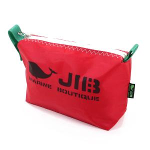 JIB ポーチ PO ネイビー×ライムグリーン 持ち手付 ファスナー色は指定