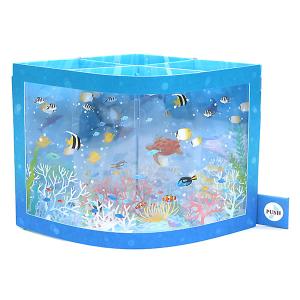 グリーティングカード 多目的 夏カード ライト付きメロディカード 水族館 S4066 電池交換可能 サンリオ(SANRIO) 立体カード ミュージック ポップア｜horiman