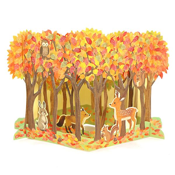 サンリオ 秋カード ふかふかリス S4505 立体カード グリーティングカード 多目的 多用途 秋 ...