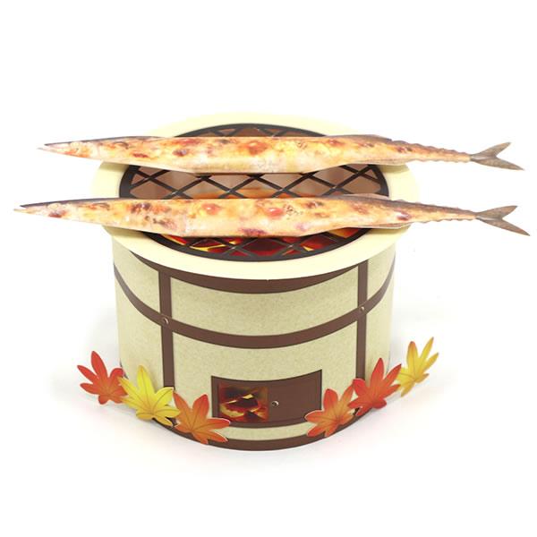 サンリオ 秋カード 七輪にサンマ S4530 立体カード グリーティングカード 多目的 多用途 もみ...