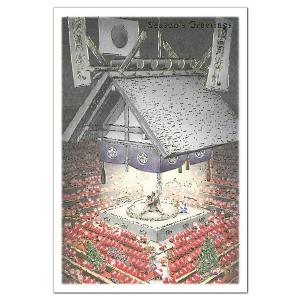 クリスマスカード 和風 海外向け 和風ミニサンタカード SJ-32 相撲 グリーティングライフ Christmas card グリーティングカード