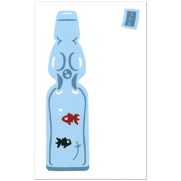 夏柄 ぽち袋 小 金魚鉢のラムネ 3枚入り 541-4 お札が三つ折りで入るサイズ 夏のおこづかいシ...