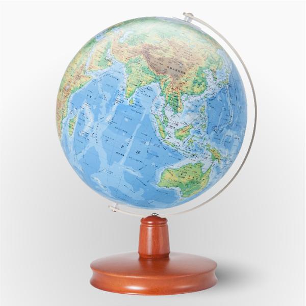 渡辺教具製作所 地球儀 WB（地勢） W-2305 木台 球径23cm 縮尺5,500万分の1