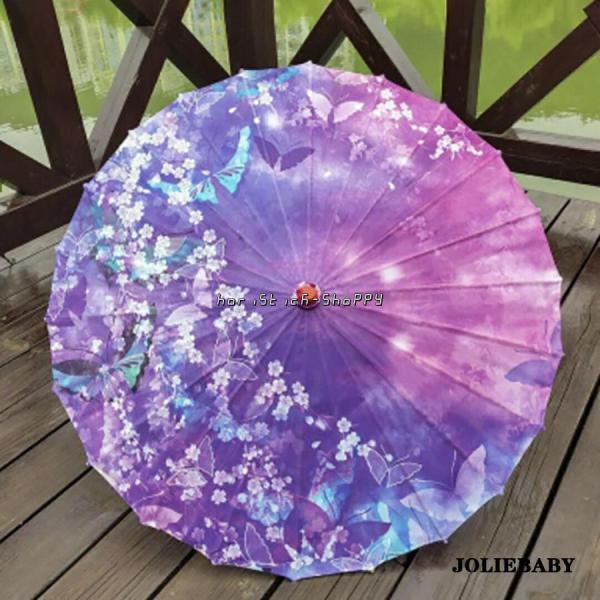 傘 和傘 紫 パープル 蝶 晴雨兼用 和風傘 かさ 木製 雨傘 和風 和柄 レディース UVカット ...