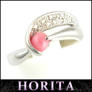 Ｐｔ９００　指輪　コンクパールダイヤリング　＃11 6.7ｇ　コンクパール0.56ｃｔ　D0.08ｃｔ【中古】(13418)(13418)｜horita78