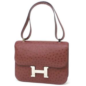 HERMES ショルダーバッグ コンスタンス24 □D刻印 ボルドー オーストリッチ 【中古】(57859)｜horita78