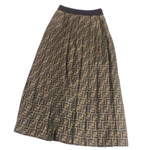 フェンディ FENDI ロングタイトスカート ズッカ ブラウン 【中古  