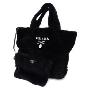 プラダ PRADA キルトシアリング トートバッグ 黒 【中古】(63442)｜horita78