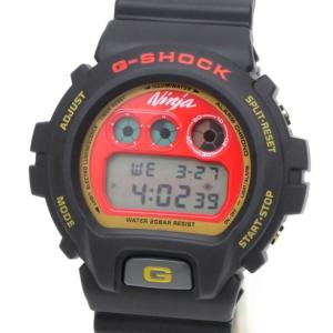 カシオ CASIO メンズウォッチ 腕時計 G-SHOCK Ninja Kawasaki 25周年記念 コラボ DW-6900FS 赤盤×黒ベルト 【中古】(64917)｜horita78