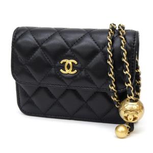 シャネル CHANEL チェーンショルダーバッグ マトラッセ  黒 レザー 【中古】(65209)｜horita78