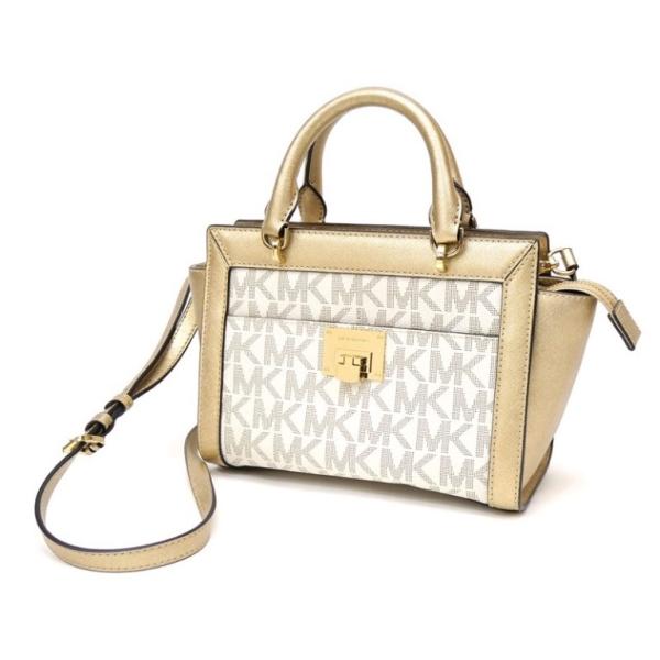 マイケルコース MICHAEL KORS 2WAYバッグ ロゴ シグネチャー ゴールド 【中古】(6...