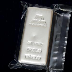 【桐箱なし】日本マテリアル NIHON MATERIARL 純銀 インゴット ingot /シルバー/SV999.9 1000g(1kg)(65384)｜horita78