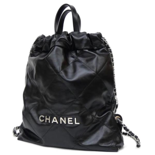 シャネル CHANEL リュックサック　ナップサック CHANEL 22 SV金具 バックパック 黒...