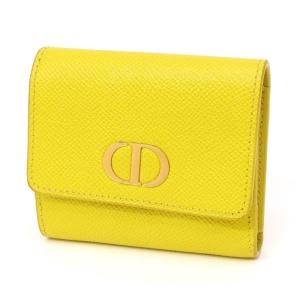 【美品✨】クリスチャンディオール レザー カナージュ 三つ折り財布 イエロー クリスチャンディオール Christian Dior 三つ折り財布 パテントレザー