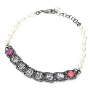 シャネル CHANEL チョーカー ロゴ×フェイクパール 20S 【中古】(67268)