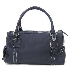 トッズ TOD’S ハンドバッグ ネイビー レ...の詳細画像1