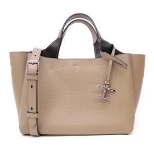 トッズ TOD’S Tタイムレス ハンドバッグ 2WAYバッグ ショルダーバッグ トープ レザー 【中古】(69906)