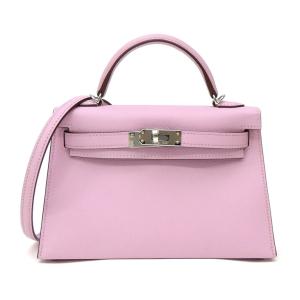 エルメス HERMES ミニケリー2 ハンドバッグ ショルダーバッグ SV金具 G刻印 モーヴシルベストル エプソン(71486)