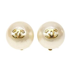 シャネル CHANEL フェイクパール イヤリング ココマーク ゴールド 【中古】(71609)