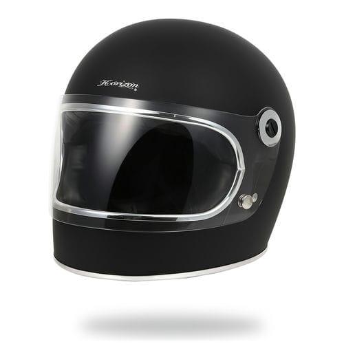 レトロアメリカンフルフェイス ランプ2ヘルメット バイクヘルメット マットブラック horizonヘ...