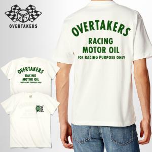 Tシャツ モーター系 自動車 レーシング モータースポーツ アメカジ 半袖 メンズ ホワイト OT MOTOR OIL - OVERTAKERS（オーバーテイカーズ）｜horizonblue