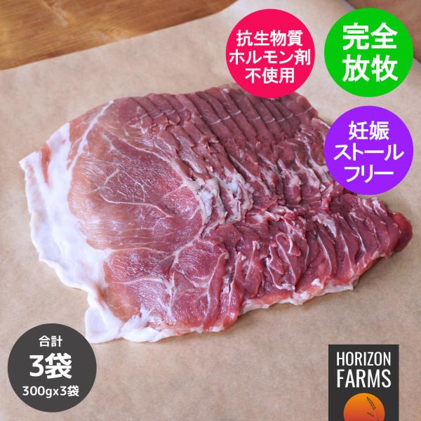 北海道 放牧豚 ウデ肉 スライス 300g x 3パックセット 合計900g 炒め物用 煮込み用 冷...