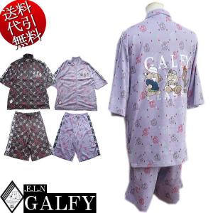 新作 GALFY.E.L.Nガルフィー ワッペンキャラ メッシュ Vネック 半袖半