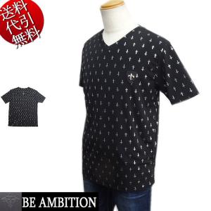 BE AMBITION ラインストーン スカルクロス 半袖Tシャツ ビー