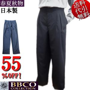 日本製 スリーシーズン春夏秋物 ビビコ/BBCO COLLECTION 小柄模様 ノンプレス 変形太ループ ビジネス スリータックパンツ スラックス 黒ブラック：92 Y-216102S｜horman